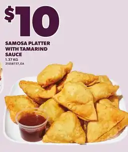 Loblaws SAMOSA PLATTER WITH TAMARIND SAUCE, 1.37 KG offer