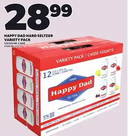 Loblaws HAPPY DAD HARD SELTZER VARIETY PACK, 12X355 ML CANS offer