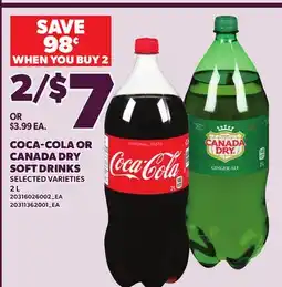 Loblaws COCA-COLA OR CANADA DRY SOFT DRINKS, 2 L offer