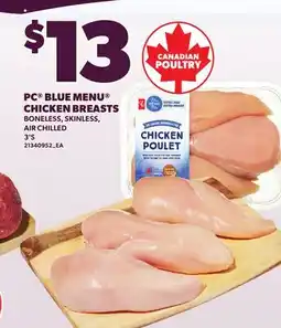 Loblaws PC BLUE MENU CHICKEN BREASTS, 3'S offer