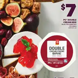 Loblaws PC DOUBLE CREAM BRIE, 170-200 G offer
