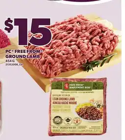 Loblaws PC FREE FROM GROUND LAMB, 454 G offer