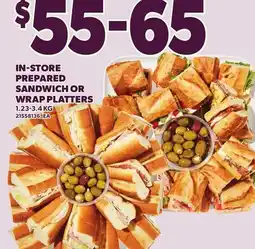 Loblaws IN-STORE PREPARED SANDWICH OR WRAP PLATTERS, 1.23-3.4 KG offer