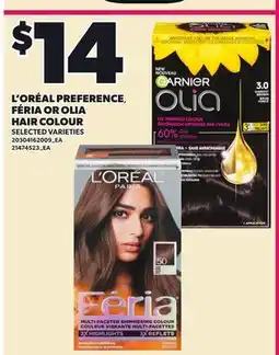 Loblaws L'ORÉAL PREFERENCE FÉRIA OR OLIA HAIR COLOUR offer