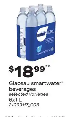 Loblaws GLACEAU SMARTWATER BEVERAGES, 6x1 L offer