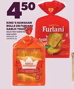 Loblaws KING'S HAWAIIAN ROLLS OR FURLANI GARLIC TOAST offer