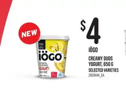 Loblaws IÖGO CREAMY DUOS YOGURT, 650 G offer