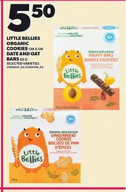 Loblaws LITTLE BELLIES ORGANIC COOKIES 130 G OR DATE AND OAT BARS 85 G offer