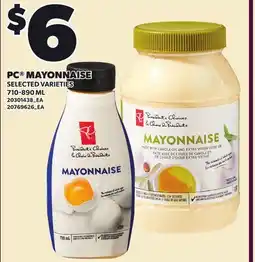 Loblaws PC MAYONNAISE, 710-890 ML offer