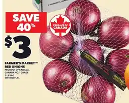 Loblaws FARMER'S MARKET RED ONIONS, 3 LB BAG offer