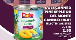 Loblaws DOLE CANNED PINEAPPLE OR DEL MONTE CANNED FRUIT, 398 ML offer