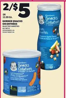 Loblaws GERBER SNACKS OR ENTRÉES, 42-187 G offer