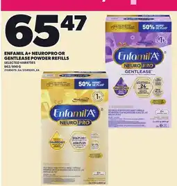 Loblaws ENFAMIL A+ NEUROPRO OR GENTLEASE POWDER REFILLS, 862/890 G offer