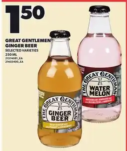 Loblaws GREAT GENTLEMEN GINGER BEER, 250 ML offer