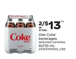 Loblaws Diet Coke beverages, 6x710 mL offer