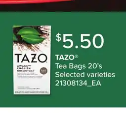 Loblaws TAZO TEA BAGS, 20'S offer