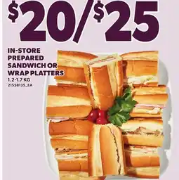 Loblaws IN-STORE PREPARED SANDWICH OR WRAP PLATTERS, 1.2-1.7 KG offer
