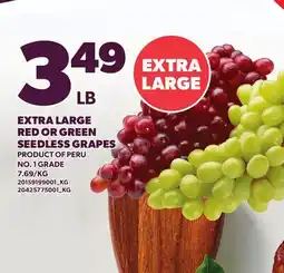 Loblaws EXTRA LARGE RED OR GREEN SEEDLESS GRAPES offer