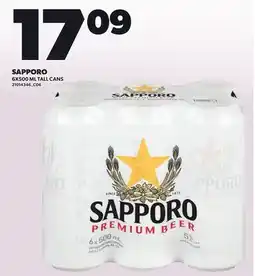 Loblaws SAPPORO, 6X500 ML TALL CANS offer