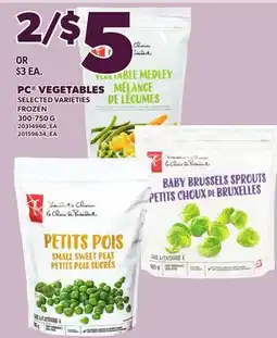 Loblaws PC VEGETABLES, 300-750 G offer