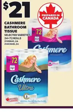 Loblaws CASHMERE BATHROOM TISSUE, 24=72 ROLLS offer