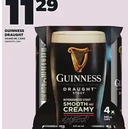 Loblaws GUINNESS DRAUGHT, 4X440 ML CANS offer