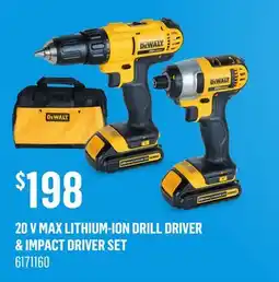 Canac 20 V Max Lithium-Ion Drill Driver & Impact Driver Set offer