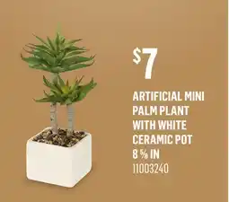 Canac Artificial Mini Palm Plant with White Ceramic Pot offer