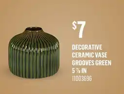Canac Decorative Ceramic Vase Grooves Green offer