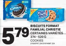 L'Intermarché BISCUITS FORMAT FAMILIAL CHRISTIE / COOKIES, 374 - 520 G offer