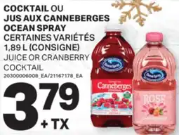 L'Intermarché COCKTAIL OU JUS AUX CANNEBERGES | JUICE OR CRANBERRY COCKTAIL, 1,89 L offer