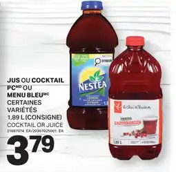 L'Intermarché JUS OU COCKTAIL PC OU MENU BLEU / COCKTAIL OR JUICE, 1,89 L offer