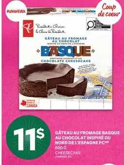 L'Intermarché GÂTEAU AU FROMAGE BASQUE CHOCOLAT INSPIRÉ DU NORD DE L'ESPAGNE PCMD 600 G | CHEESECAKE offer