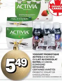 L'Intermarché YOGOURT PROBIOTIQUE 8X93/100 G LAIT AU CHOCOLAT 6 X 200 ML | PROBIOTIC YOGURT OR CHOCOLATE MILK offer
