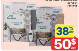 Rossy Flannel & sherpa heated throw 50'' x60'' offer