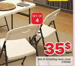 Rossy Set of 4 folding resin chair offer