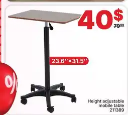 Rossy Height adjustable mobile table offer