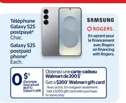 Walmart Galaxy S25 postpaid phone offer
