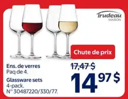 Walmart Trudeau Glassware sets offer