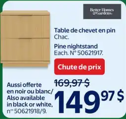 Walmart Pine Nightstand offer