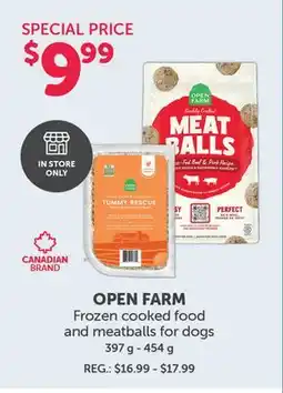 Mondou OPEN FARM Frozen cooked food and meatballs for dogs offer