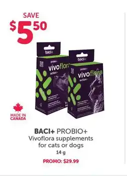 Mondou BACI+ PROBIO+ Vivoflora supplements for cats or dogs offer