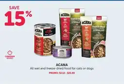 Mondou ACANA All wet and freeze-dried food for cats or dogs offer