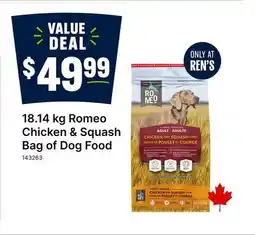 Ren’s Pets Depot Romeo Chicken & Squash Bag of Dog Food offer