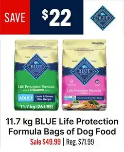 Ren’s Pets Depot 11.7 kg BLUE Life Protection Formula Bags of Dog Food offer