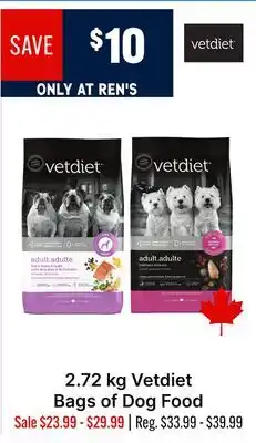 Ren’s Pets Depot Vetdiet Bags of Dog Food offer