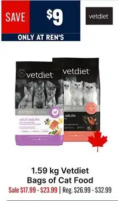 Ren’s Pets Depot Vetdiet Bags of Cat Food offer