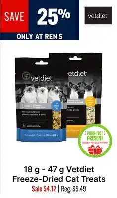 Ren’s Pets Depot Vetdiet Freeze-Dried Cat Treats offer