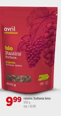 Avril raisins Sultana bios offer