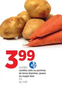 Avril carottes cello ou pommes de terres blanches, jaunes ou rouges bios offer